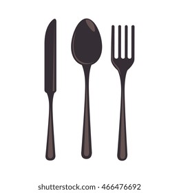Kitchen cutlery utensil, isolated flat icon design