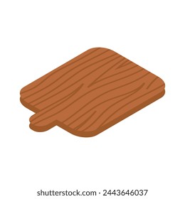 Kitchen cutting board vector illustration isolated on white background.