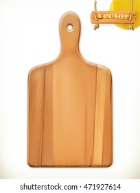 Kitchen cutting board. Wooden sign. 3d vector icon