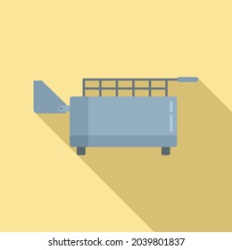 Vector plano de icono de fríjico profundo en la cocina. Canasta de frijol. Máquina de aceite