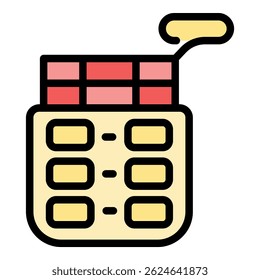 Kitchen deep fryer icon. Outline kitchen deep fryer vector icon color flat isolated