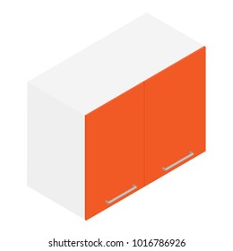 Kitchen design element. Isometric kitchen cabinet for room layout and design.