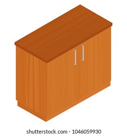Kitchen design element. Isometric kitchen cabinet for room layout and design.