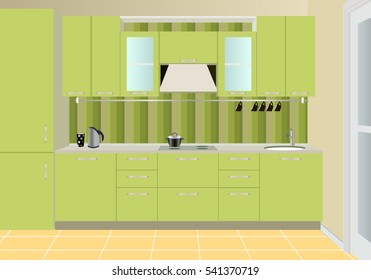 Kitchen design, kitchen icon,interior room, symbol furniture, vector illustration
