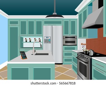 Kitchen design ,kitchen icon,interior room, symbol furniture, kitchen illustration