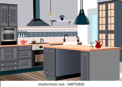 Kitchen  design ,kitchen icon,interior room, symbol furniture,kitchen illustration