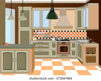 Kitchen design ,kitchen icon,interior room, symbol furniture,kitchen illustration