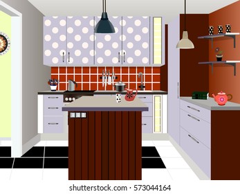Kitchen design ,kitchen icon,interior room, symbol furniture,kitchen illustration