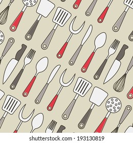 Kitchen design over beige background, vector illustration