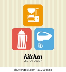 Kitchen design over beige background, vector illustration