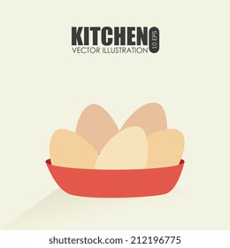 Diseño de cocina sobre fondo beige, ilustración vectorial
