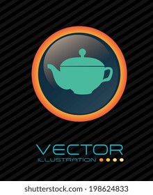 Kitchen design over black background, vector illustration