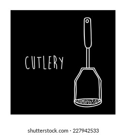 Kitchen design over black background,  vector illustration