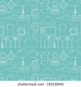 Kitchen design over blue background, vector illustration