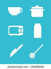Kitchen design over blue background, vector illustration