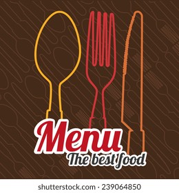Kitchen design over brown background, vector illustration.
