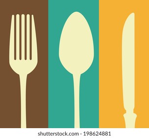 Kitchen design over colorful background, vector illustration