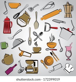 kitchen design over gray background vector illustration