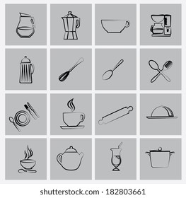 Kitchen design over gray background, vector illustration
