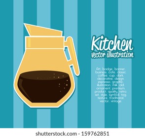 kitchen design over lineal background vector illustration