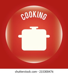 kitchen design over red background vector illustration 