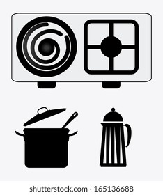 kitchen design over white background vector illustration