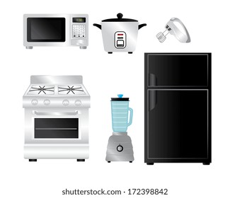 kitchen design over white background vector illustration