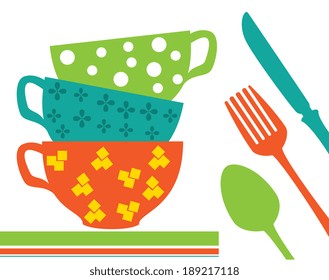 Kitchen design over white background, vector illustration