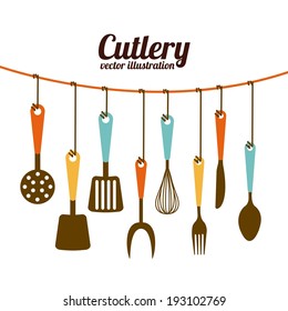 Kitchen design over white background, vector illustration