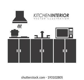 Kitchen design over white background, vector illustration