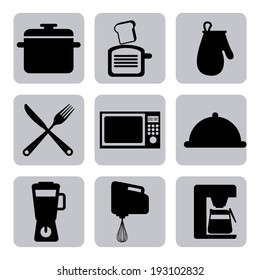 Kitchen design over white background, vector illustration