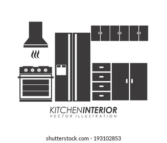 Kitchen design over white background, vector illustration