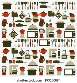 Kitchen design over white background, vector illustration