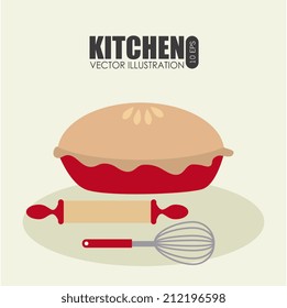 Kitchen design over white background, vector illustration