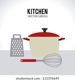 Kitchen design over white background, vector illustration