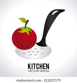 Kitchen design over white background, vector illustration