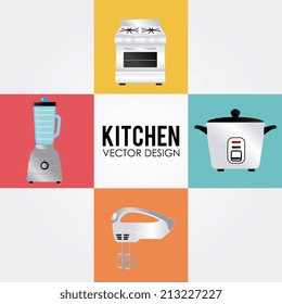 Kitchen design over white background, vector illustration