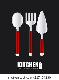 Kitchen design over white background, vector illustration