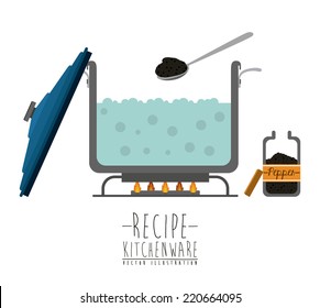 Kitchen design over white background, vector illustration