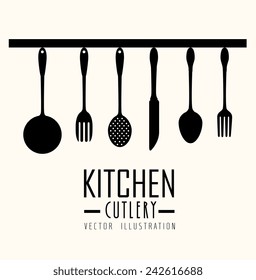 Kitchen design over white background, vector illustration.