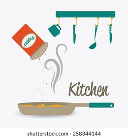 Kitchen design over white background, vector illustration.