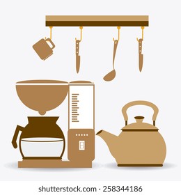 Kitchen design over white background, vector illustration.