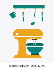 Kitchen design over white background, vector illustration.