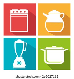 Kitchen design over white background, vector illustration.