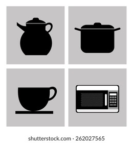 Kitchen design over white background, vector illustration.