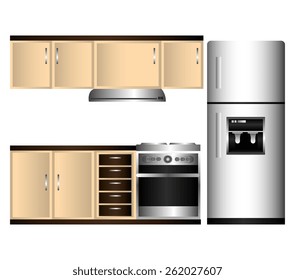 Kitchen design over white background, vector illustration.