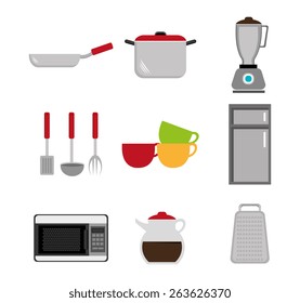 Kitchen design over white background, vector illustration.