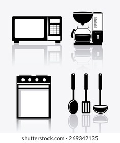 Kitchen design over white background, vector illustration.