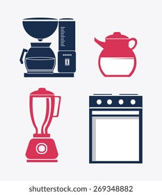 Kitchen design over white background, vector illustration.