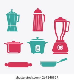Kitchen design over white background, vector illustration.